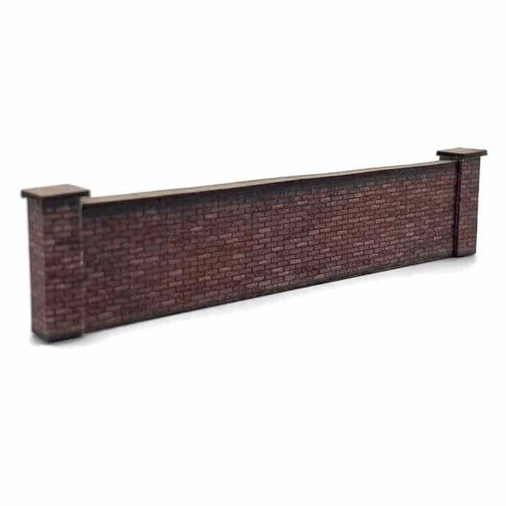 KX107B - Scale Model Scenery - OO/HO - 5ft Modular Wall Industrial Red Brick