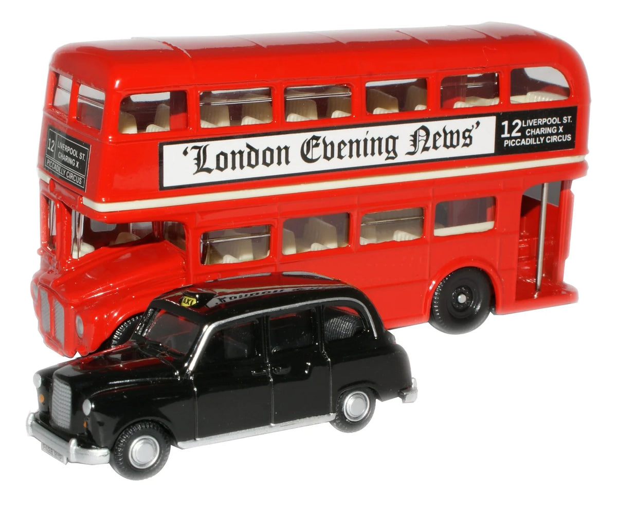 LD004 - Oxford Diecast - London Bus & Taxi Gift- 1:76 Scale