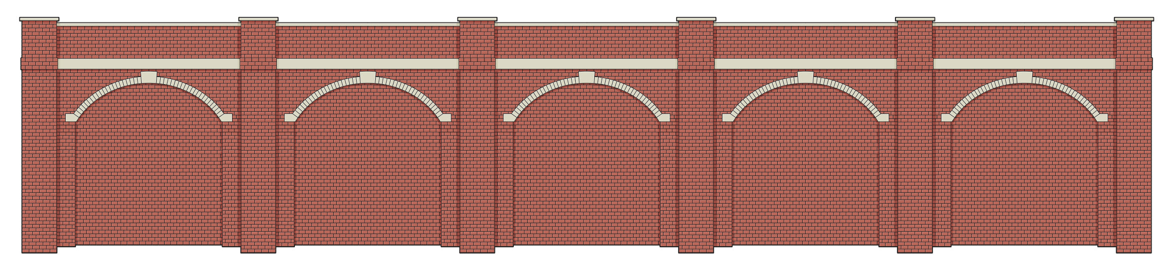 LK12168 - PECO - TT:120 -  L/S Kit Retaining Wall, Brick, 304mm/12in