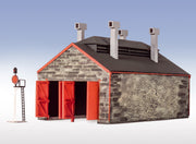 LK219 - PECO Lineside - OO/HO - Stone Two Road Engine Shed, Laser Cut
