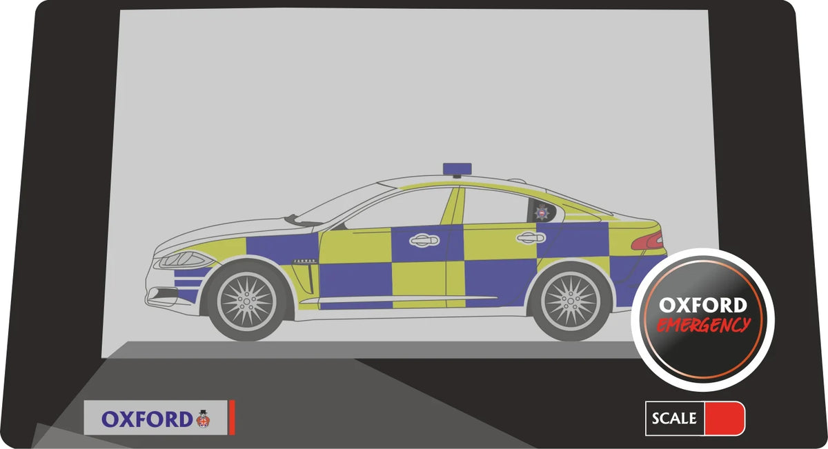 NXF008 - Oxford Diecast - Police Jaguar XF - 1:148 Scale