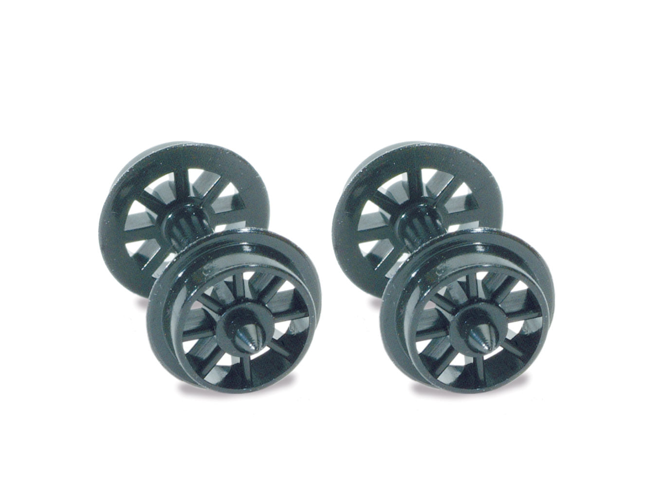 Spoked Wheels on axles, Hardlon mouldings