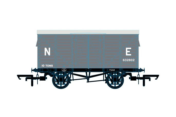 OR76GEGV002B - Oxford Rail  - OO - GER 10T Covered Van LNER (Pre 1936) 632762