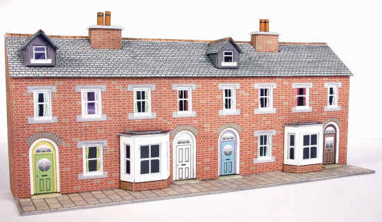 PN174 Low Relief Terraced House fronts in Red Brick