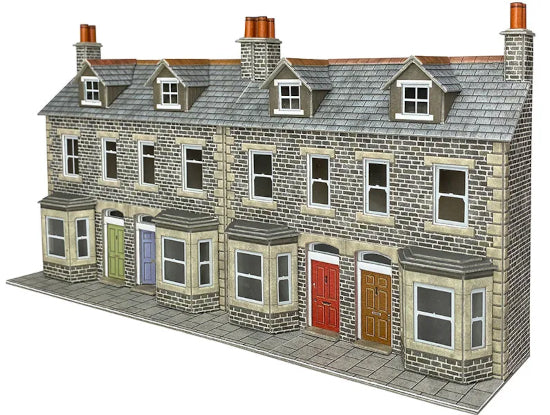 PO303 Low Relief Terraced House Fronts- Stone