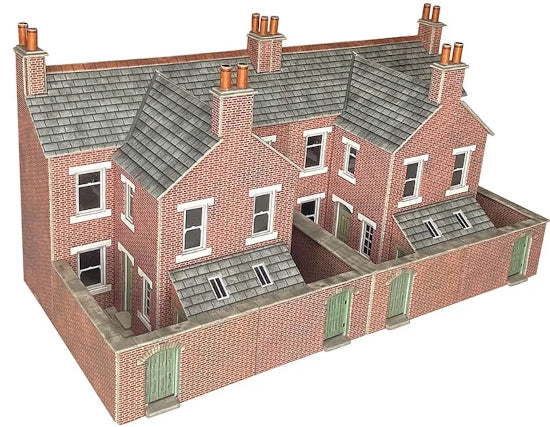 PO304 Low Relief Terraced House Backs - Brick