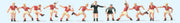 Preiser 10075 Soccer Team (11) & Referee Red/White Exclusive Figure Set