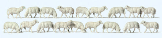 Preiser 14161 Sheep (18) Standard Figure Set HO Gauge