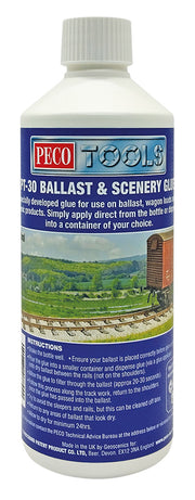PECO Tools ballast and scenery glue bottle on a white background
