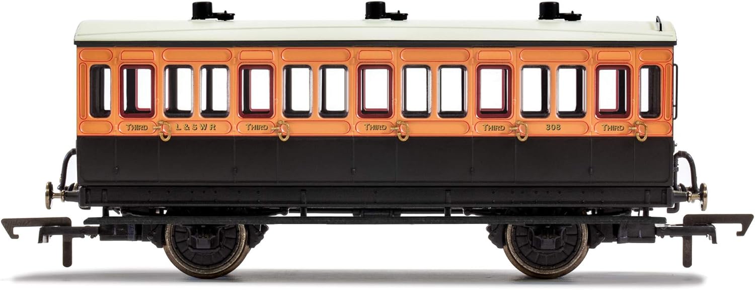 LSWR 4 Wheel Coach Third Class w Lights