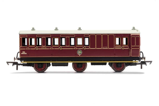 Hornby R40142 NBR,6 Wheel Coach, Unclassed (Brake 3RD), with fitted Lights, 472