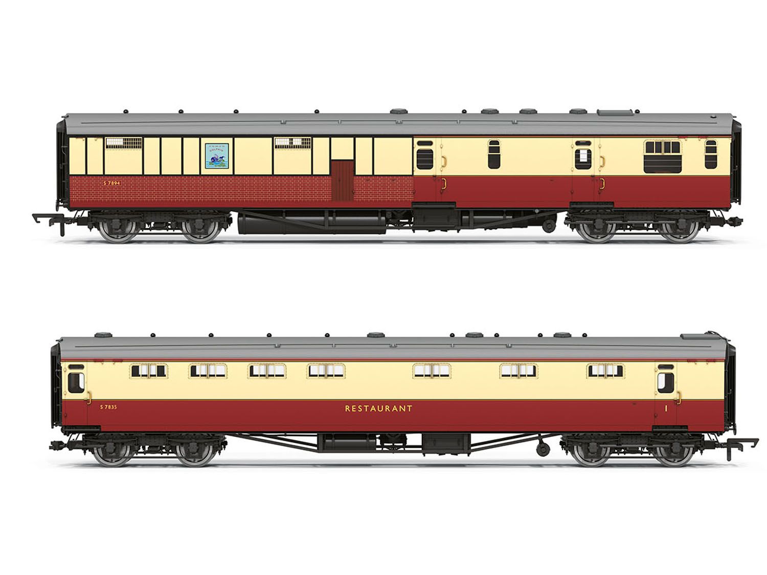 R40537 - Hornby - OO - BR Kitchen and Buttery car & Composite Restaurant twin pack At the Sign of the Dolphin