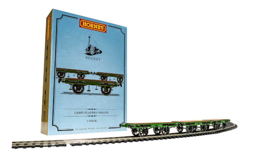 SPECIAL OFFER Hornby R60014 Stephenson's Rocket L & MR Flatbed Wagon Pack of 3