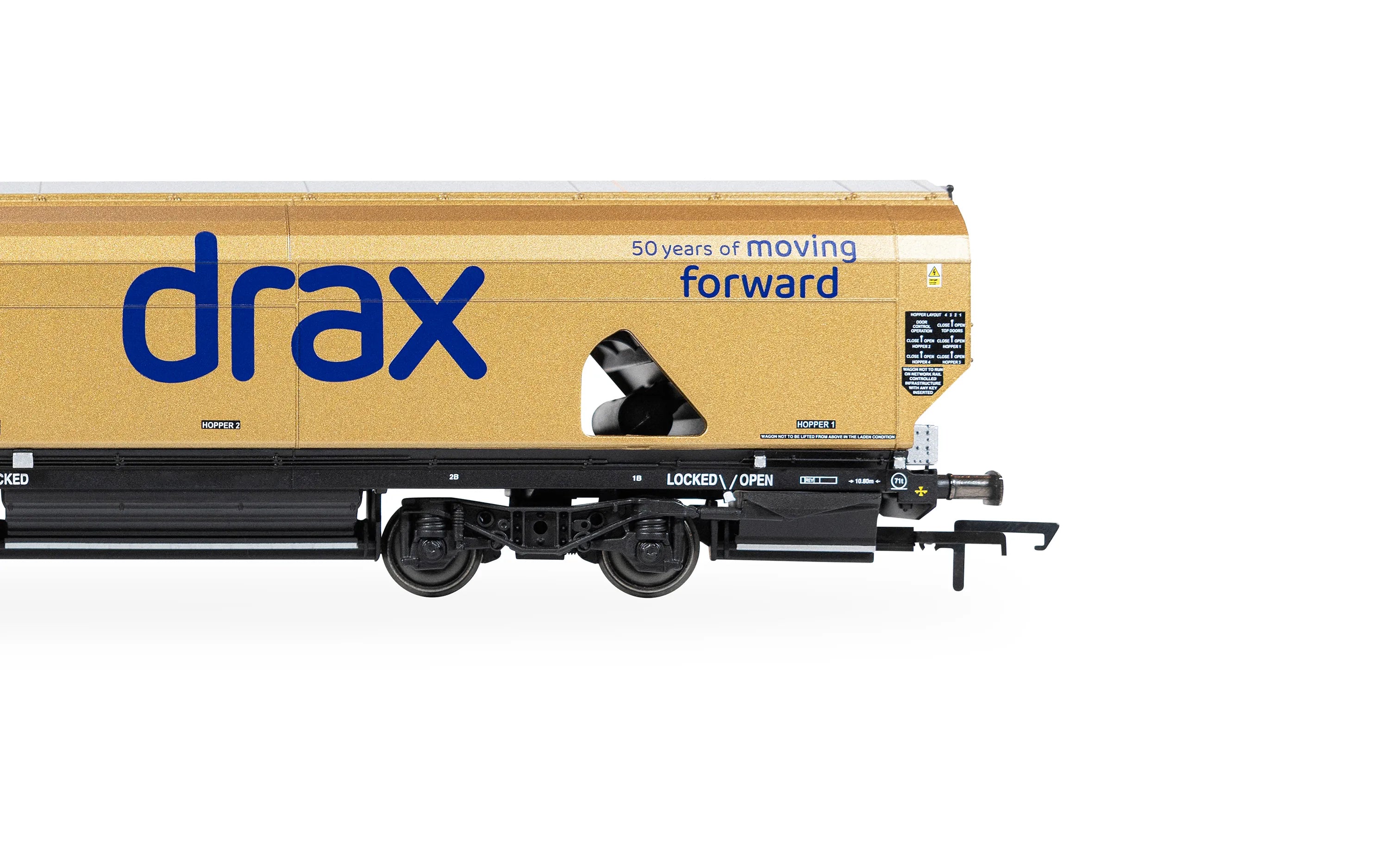 R60322 - Hornby - OO - Drax Biomass Gold 50th Anniversary Wagon