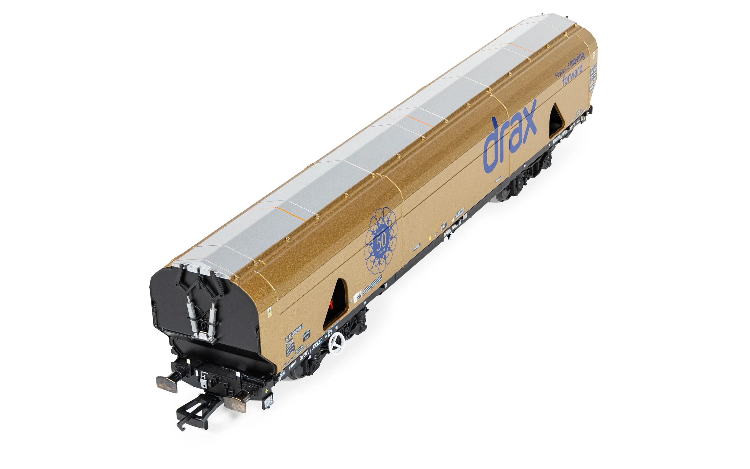 R60322 - Hornby - OO - Drax Biomass Gold 50th Anniversary Wagon