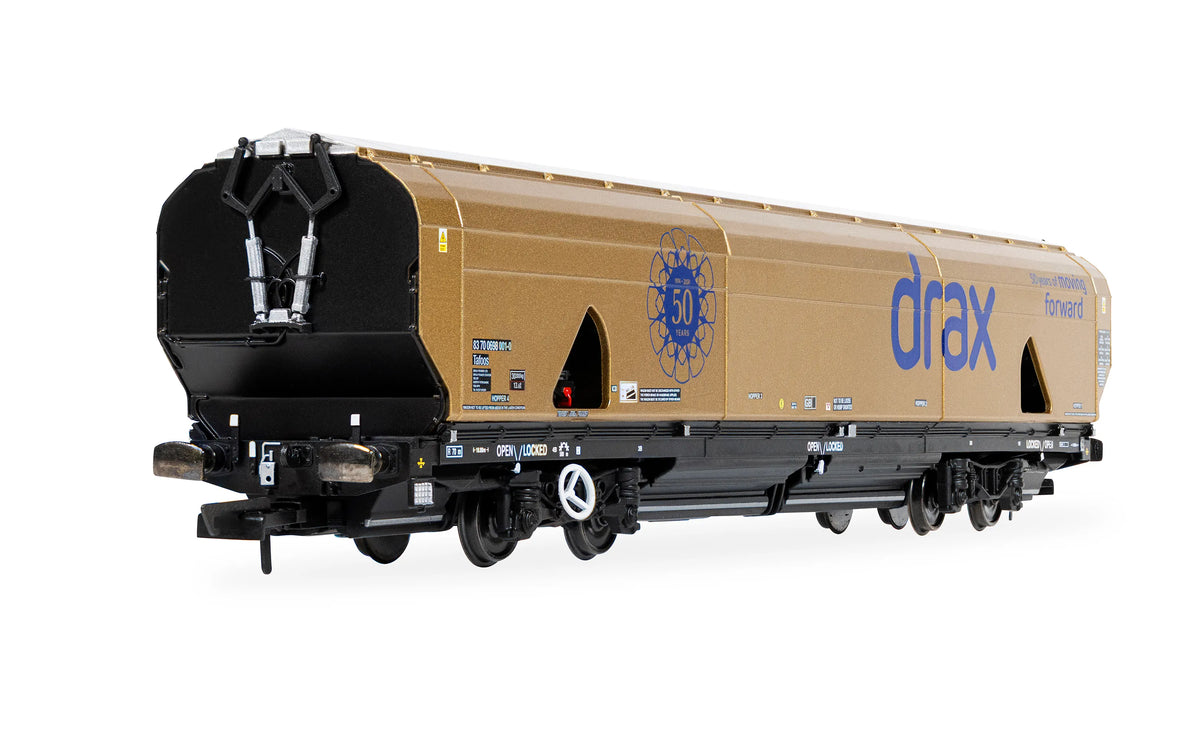 R60322 - Hornby - OO - Drax Biomass Gold 50th Anniversary Wagon