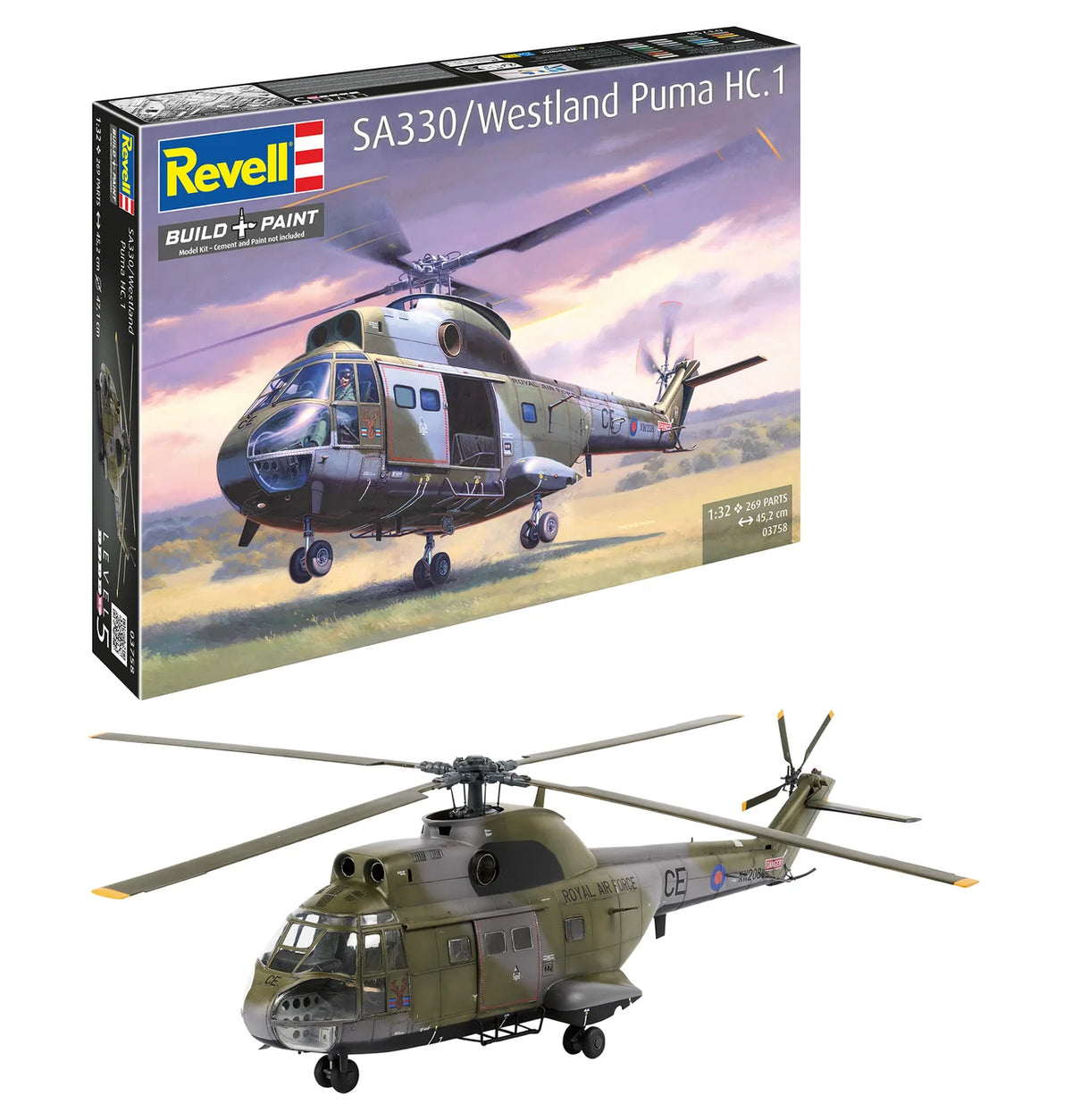 RL03758 - SA330/Westland Puma HC.1 Revell Classics Kit (1:32 Scale)