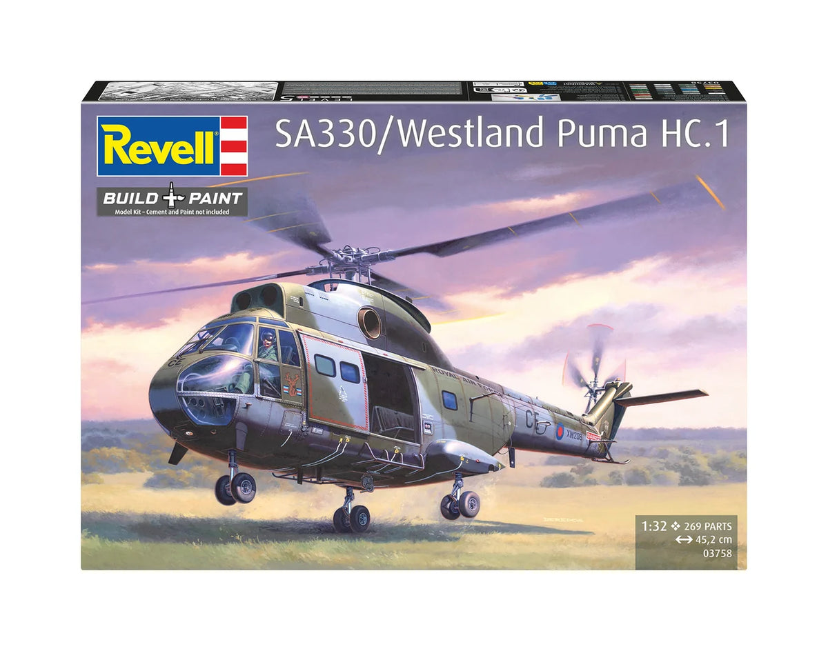 RL03758 - SA330/Westland Puma HC.1 Revell Classics Kit (1:32 Scale)