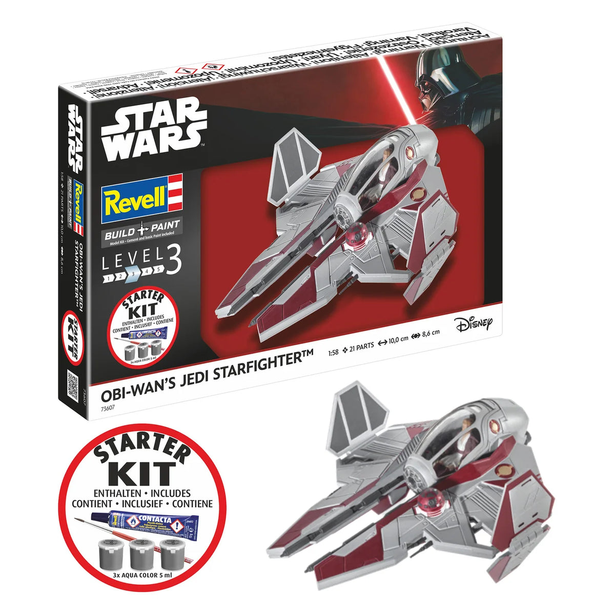 RL73607 - Revell - Star Wars Obi-Wan's Starfighter Starter Kit (1:58 Scale)