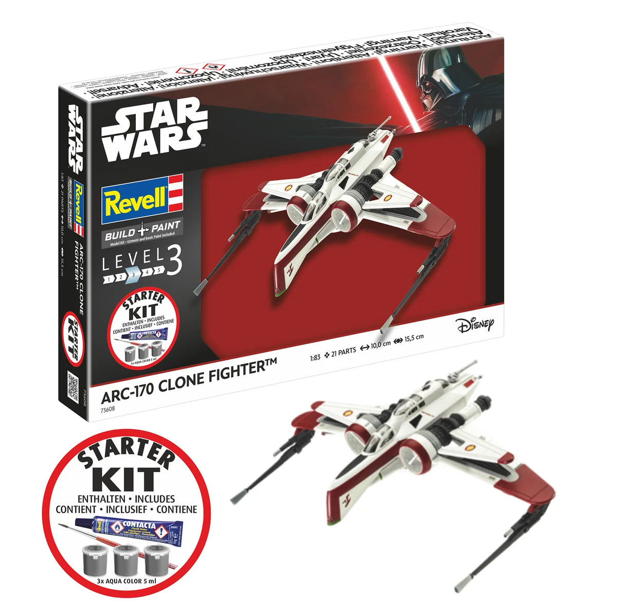 RL73608 - Revell - Star Wars ARC-170 Fighter Starter Kit (1:83 Scale)
