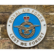 Cast Iron Plaque: RAF Lest We Forget