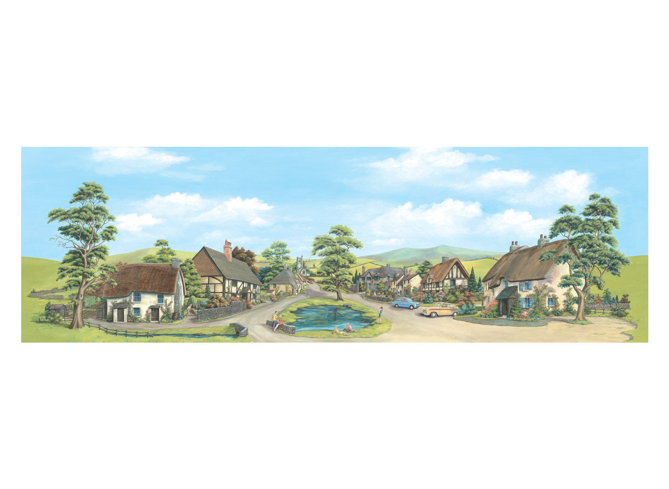 Backscene, Village with Pond