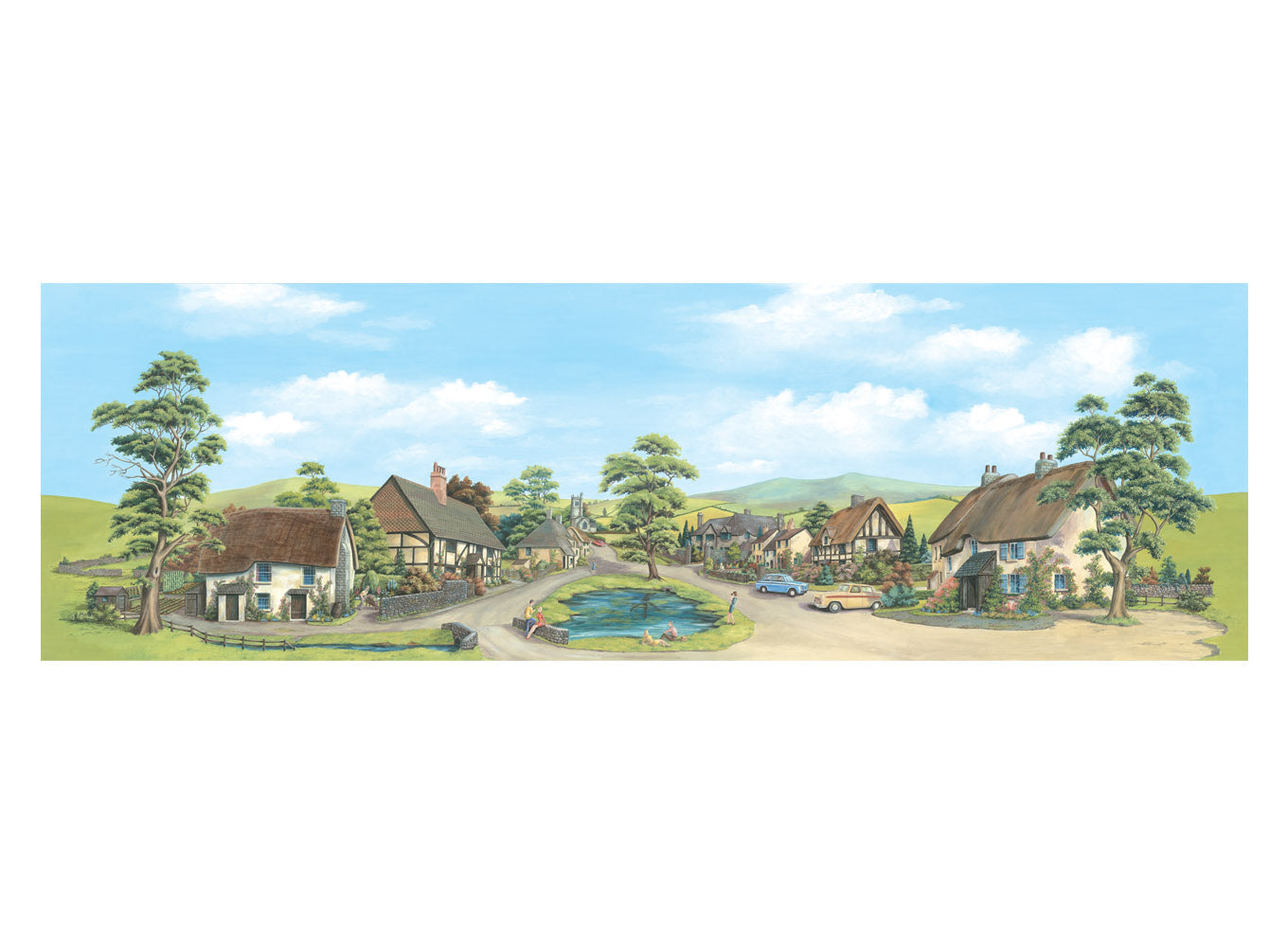 Backscene, Village with Pond