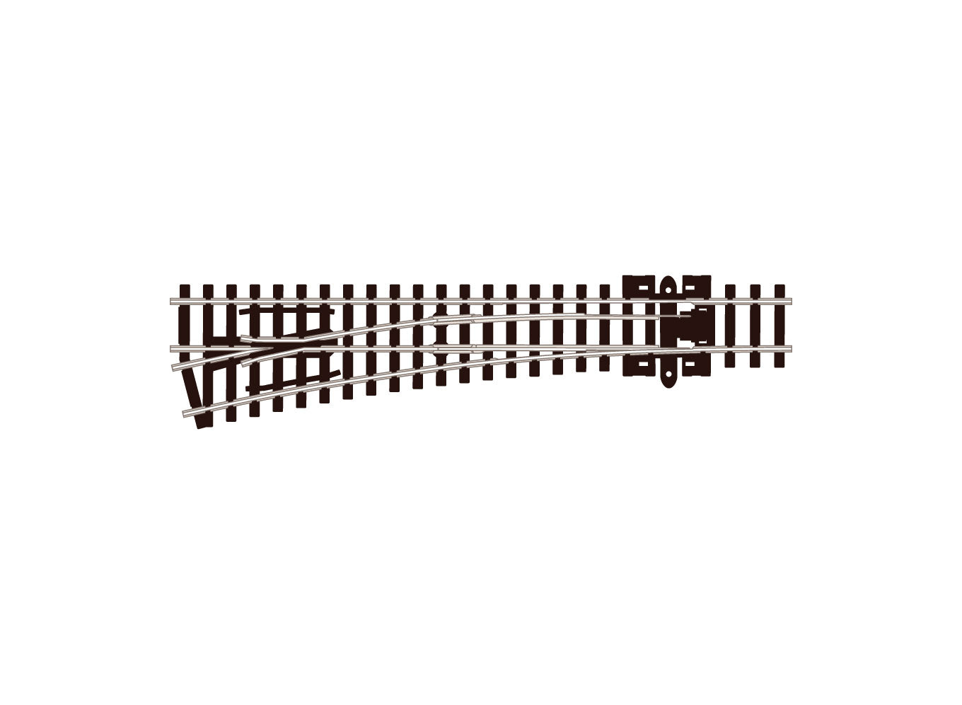 SL396 - PECO Streamline - N - Code 80 - Medium Radius Left Hand Turnout Insulfrog