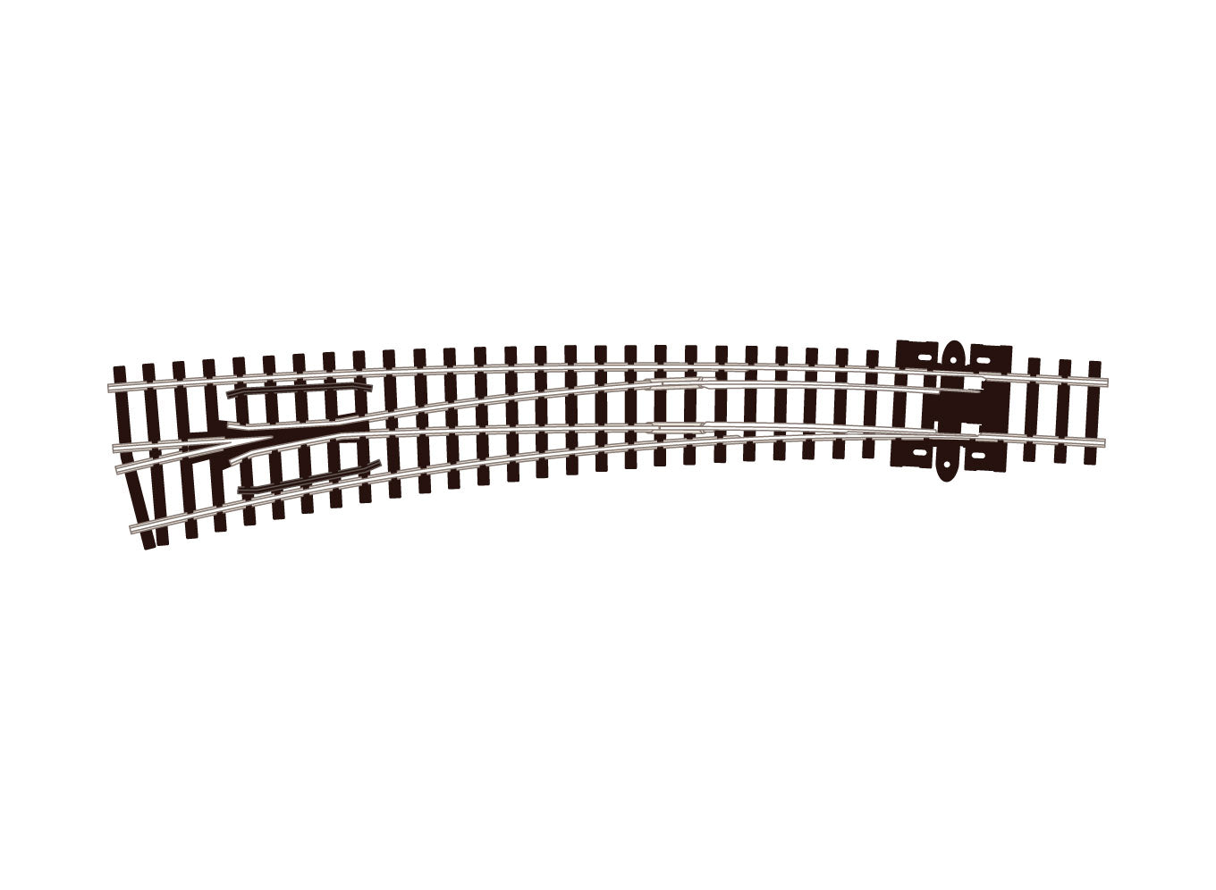 SLE387 Turnout C80 Curved Lar Rad LH ELE