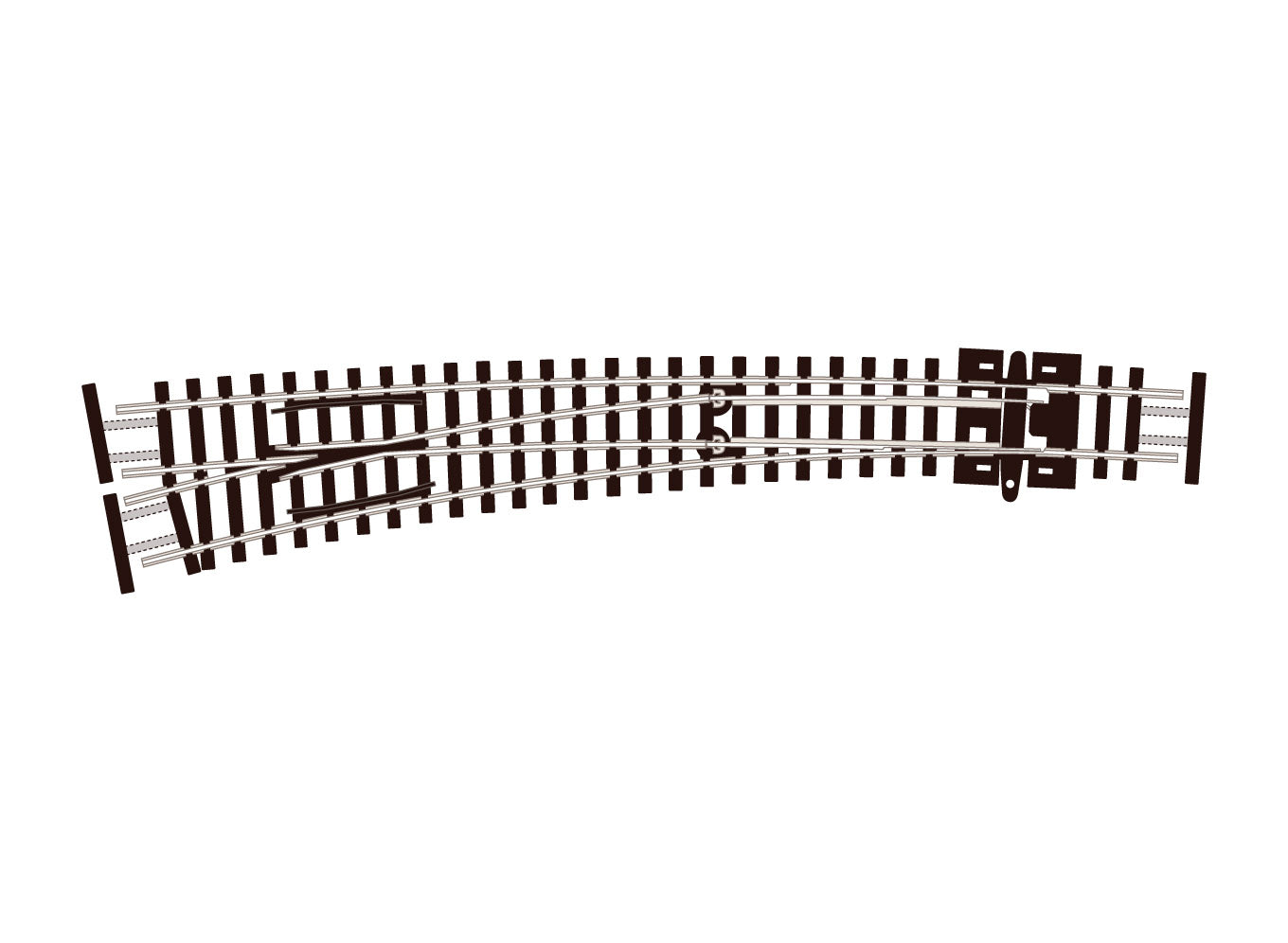 SLE387F Turnout C55 Curved LH ELE