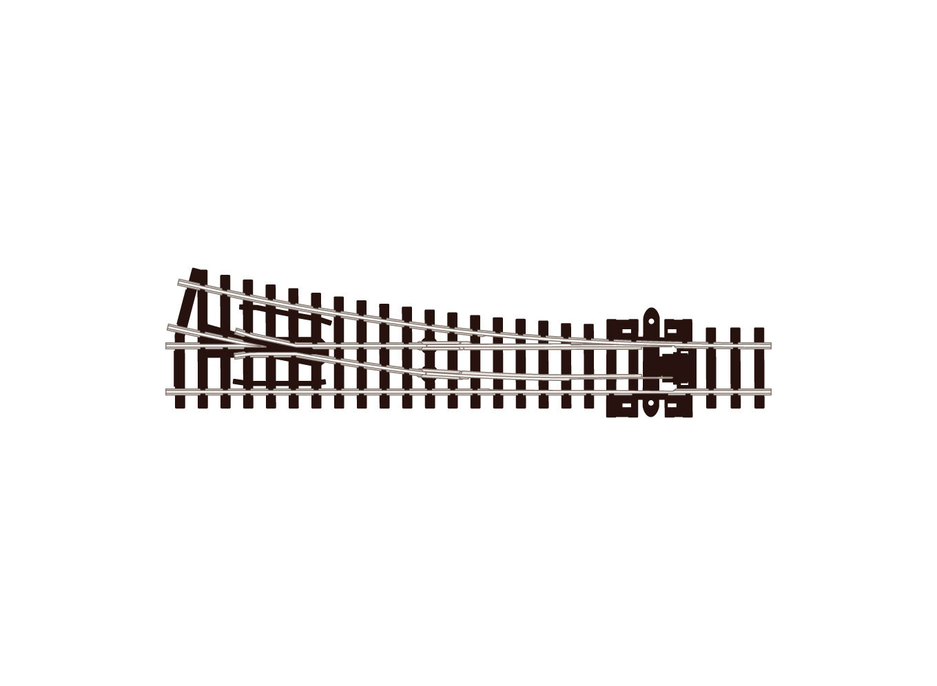 SLE395 - PECO Streamline - N - Code 80 - Medium Radius Right Hand Turnout Electrofrog