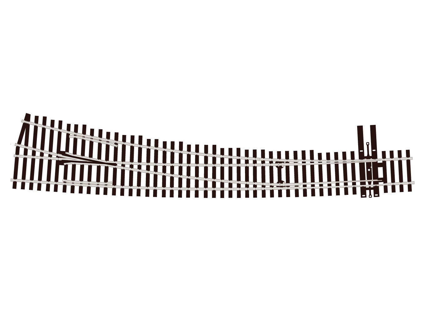Turnout C83 Curved #7 RH