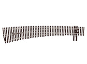 SLE8377 - PECO Streamline - HO Code 83 - #7 Curved left Hand Turnout Electrofrog