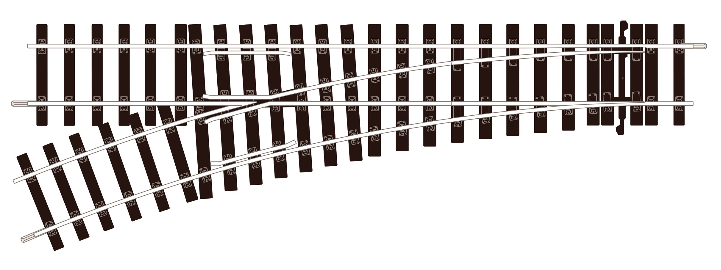 STU751 - PECO Setrack - O - O Gauge Left Hand Turnout