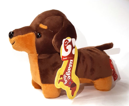 Dachsund Sausage Dog 19cm Soft Toy Brown and Tan
