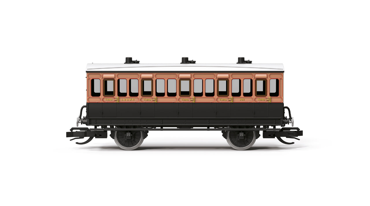 TT4079 - Hornby - TT:120 - LSWR 4 Wheel Coach 3rd Class '302'