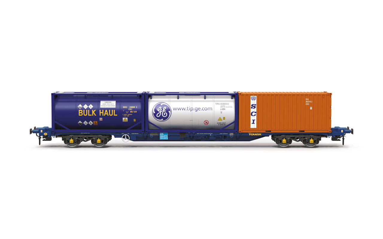 TT6057 - Hornby - TT:120 - Touax KFA Container Wagon with Tip Tanktainer SCI 20 Contain