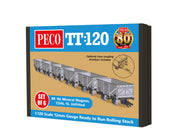 TTR61000 - PECO - TT:120 - BR 9ft Wheelbase 16 Ton Mineral Wagons Unfitted Set of 6