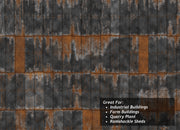 TX104 - Scale Model Scenery - OO/HO - Rusty Black Painted Corrugated Iron (Pack of 5)