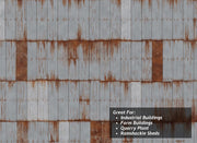 TX280 - Scale Model Scenery - OO/HO - Rusty & Weathered Corrugated Iron Texture Paper (Pack of 5)