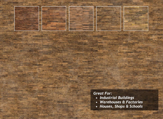TX298 - Scale Model Scenery - OO/HO - Worn Wooden Flooring Texture Paper (Pack of 5)