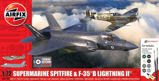 A50190 - Airfix - with Paints and glue Supermarine Spitfire & F-35B Lightning II Then and Now