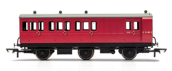 SPECIAL OFFER Hornby R40126 BR, 6 Wheel Coach, Brake 3rd Class, Fitted Lights, E31185