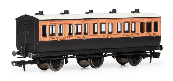 SPECIAL OFFER Hornby R40291 LSWR, 6 Wheel Coach, 3rd Class, 821