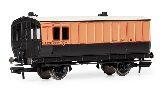 SPECIAL OFFER Hornby R40295 LSWR, 4 Wheel Coach, Passenger Brake, 82