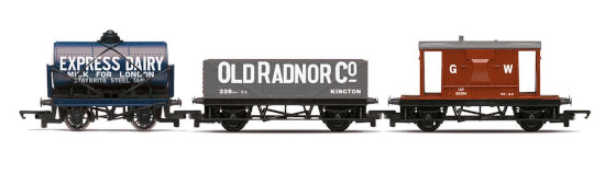 Hornby R60047 RailRoad Triple Wagon Pack, Mixed Wagons with Brake Van