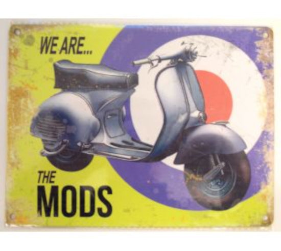 'Vespa Target - We Are The Mods' Metal Wall Sign