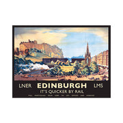 Edinburgh - It's Quicker By Rail Metal Wall Sign