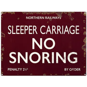Metal Fridge Magnet (RL): Sleeper Carriage - No Snoring