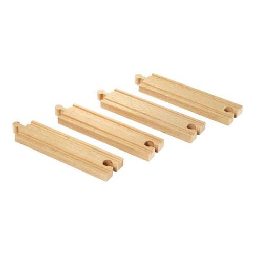 Bigjigs  R/BJW/MS4  Medium Straights (140mm) - 4 Pieces